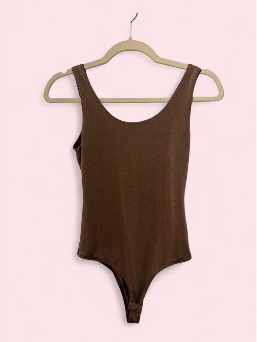 Brown bodysuit with open back